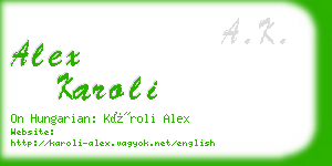 alex karoli business card